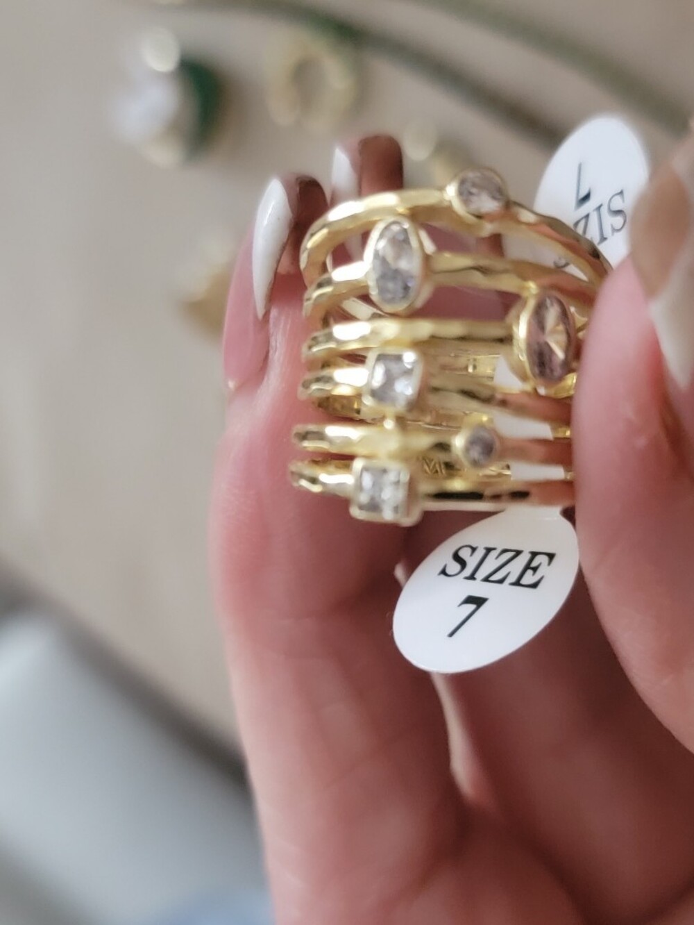 Multiple Melinda Maria Gold Stackable CZ Ring Set - Size 7 For 1 Ring